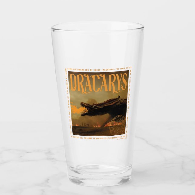 "Dracarys" Drogon Breathing Fire Graphic Glass (Front)