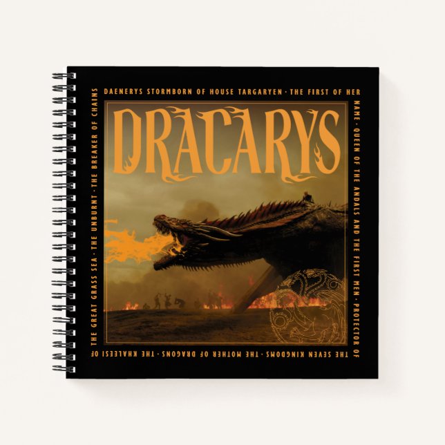 "Dracarys" Drogon Breathing Fire Graphic Notebook (Front)