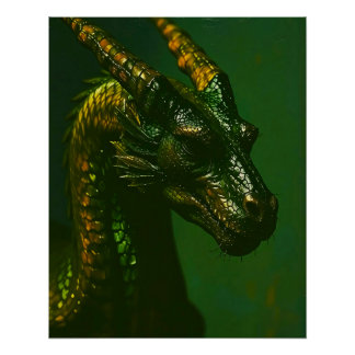 Drachen kopf portrait in style poster