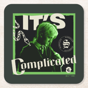 Draco Malfoy - "It's Complicated" Square Paper Coaster