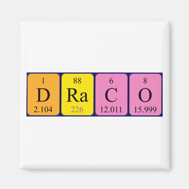 Draco periodic table name magnet (Front)