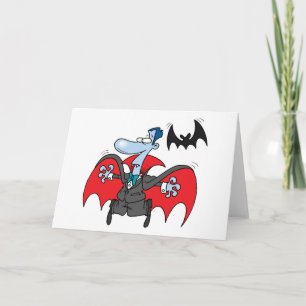 Dracula And A Bat Greeting Cards