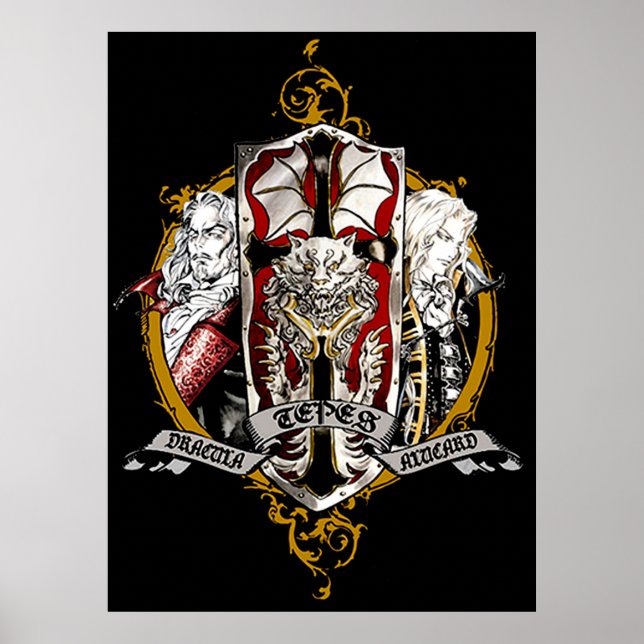 Dracula and Alucard Castlevania Game Funny Poster (Front)