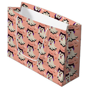 Dracula Boo Pattern Rose Bud Large Gift Bag