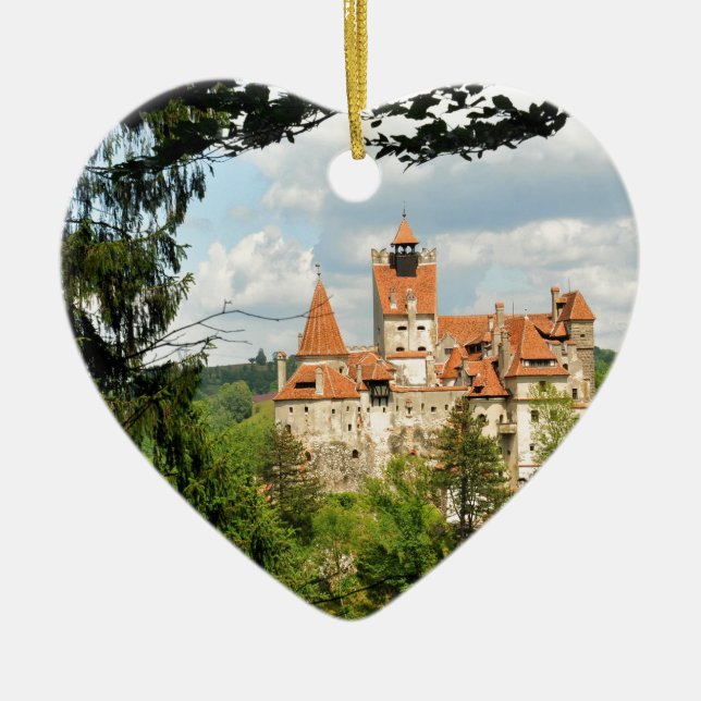 Dracula Castle in Transylvania, Romania Ceramic Tree Decoration (Front)