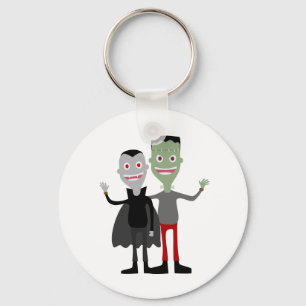 Dracula & Frankenstein Key Ring