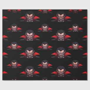 Dracula Gothic Horror Halloween Wrapping Paper