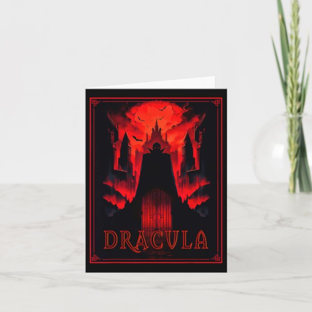 Dracula Gothic Horror Vampire Art -halloween Vampi Card (Front)