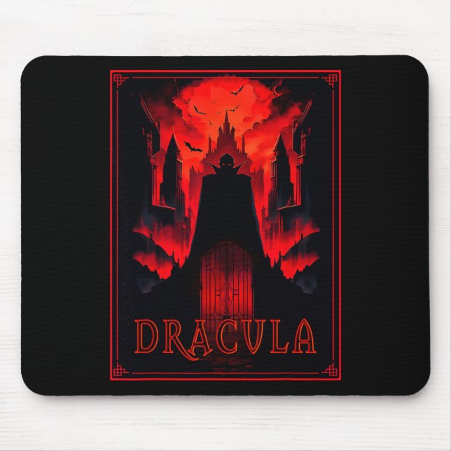 Dracula Gothic Horror Vampire Art -halloween Vampi Mouse Mat (Front)