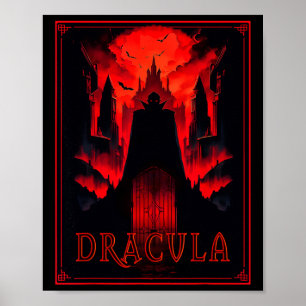 Dracula Gothic Horror Vampire Art -halloween Vampi Poster