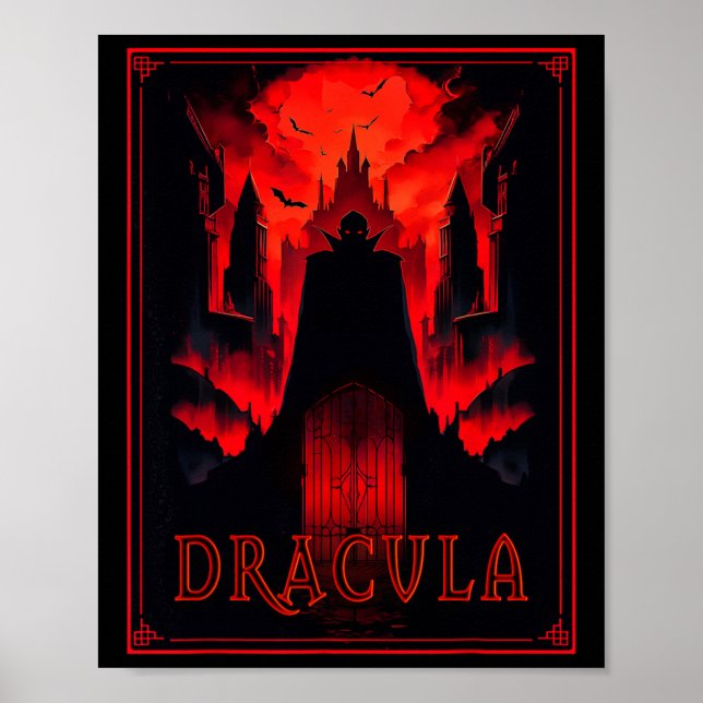 Dracula Gothic Horror Vampire Art -halloween Vampi Poster (Front)