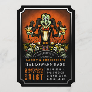 Dracula Halloween Bash Party Fun Invitation
