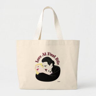Dracula, Love At First Bite Large Tote Bag