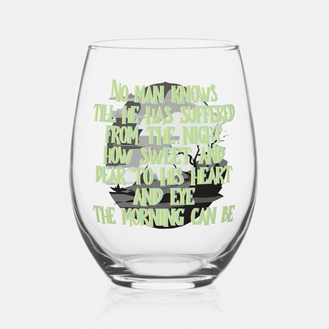 Dracula Novel Quote Stemless Wine Glass (Front)