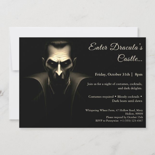 Dracula’s Night | Halloween Costume Party  Invitation (Front)