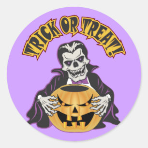 Dracula Skull Classic Round Sticker