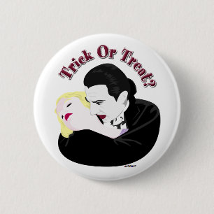 Dracula, Trick Or Treat? 6 Cm Round Badge