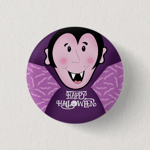 Dracula Vampire Bat Halloween Purple Bats 3 Cm Round Badge