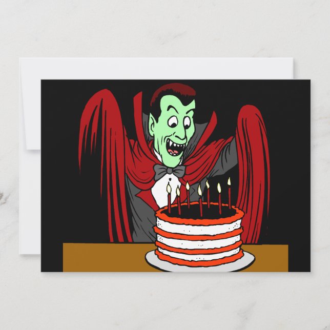Dracula Vampire Halloween Birthday Invitation (Front)
