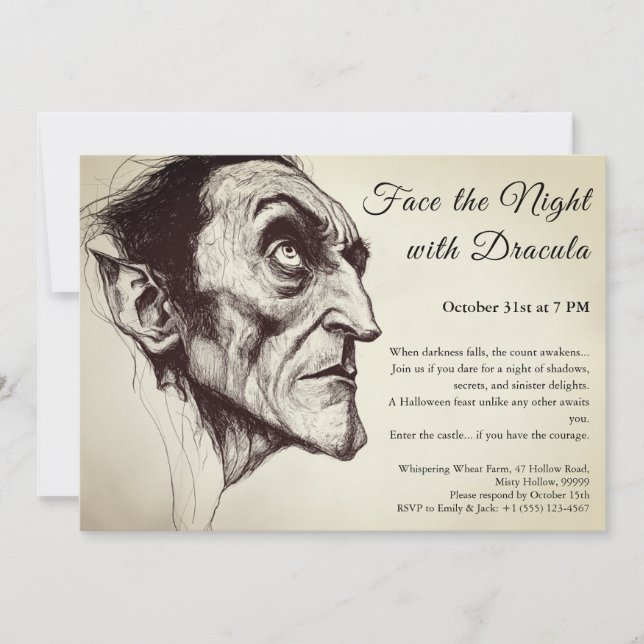Dracula Vampire Halloween Party Invitation  (Front)