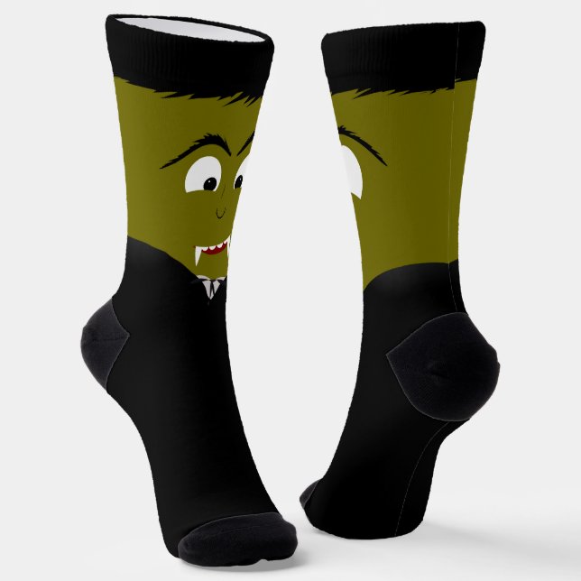 Dracula Vampire Halloween  Socks (Angled)