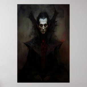 Dracula Vampire Painting, Halloween , Dark Poster