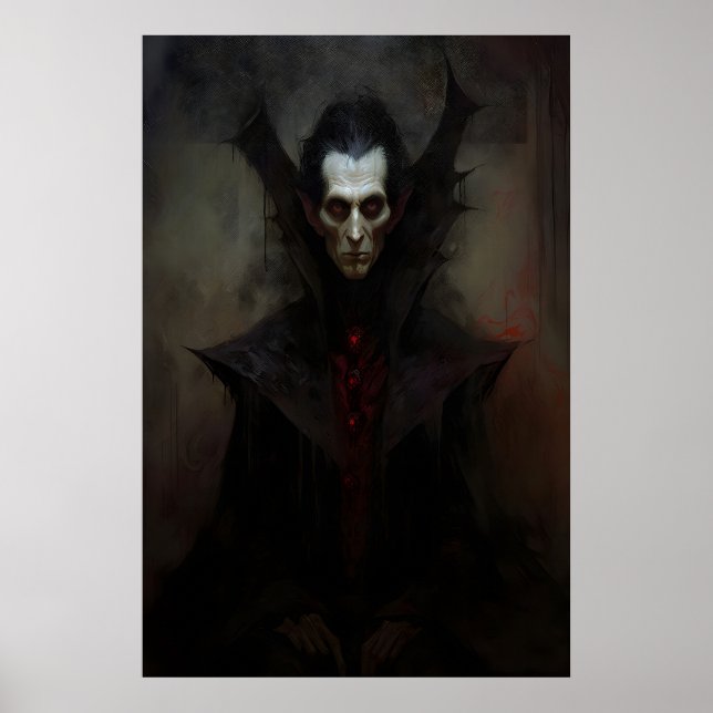 Dracula Vampire Painting, Halloween , Dark Poster (Front)
