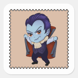 Dracula Vampire Square Sticker