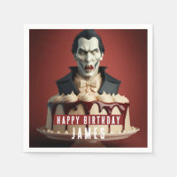 Dracula Vampire themed Cream Cake - Birthday