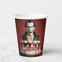 Dracula Vampire themed Cream Cake - Birthday