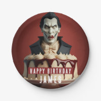Dracula Vampire themed Cream Cake - Birthday