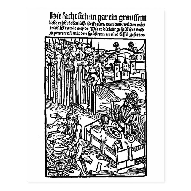 Dracula [ Vlad Tepes ] Woodcut Rubber Stamp (Imprint)
