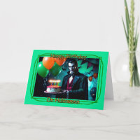 Dracula with Cake - Happy Birthday on Halloween