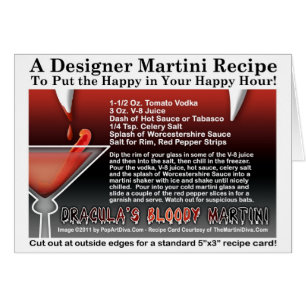 Dracula's Bloody Halloween Martini Recipe Card