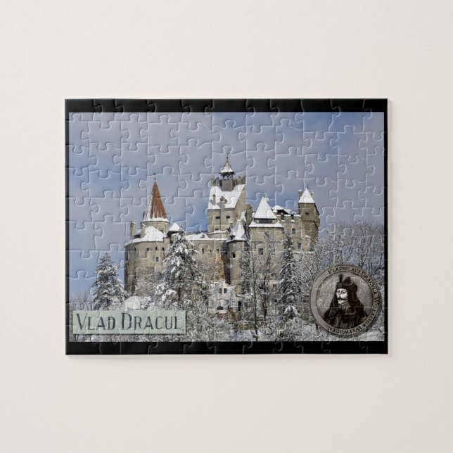 Dracula's castle at Bran in winter Jigsaw Puzzle (Horizontal)