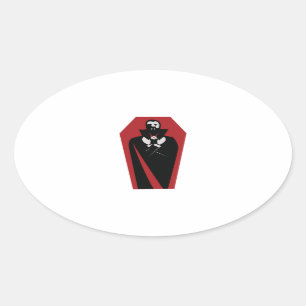 Draculas Coffin Oval Sticker