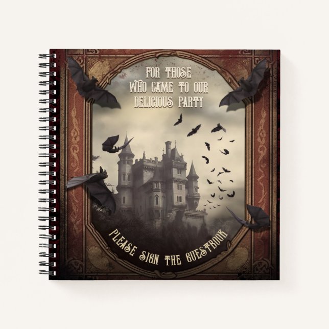 Dracula's Haunted Castle Halloween Guest Book (Front)