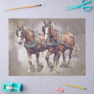 Draft Horse Decoupage Tissue Paper