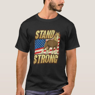 Draft Horse Meme With American Flag Design T-Shirt