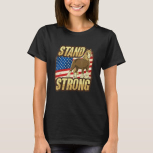 Draft Horse Meme With American Flag Design T-Shirt