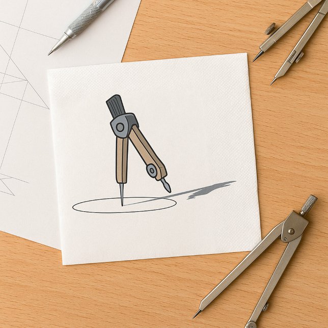 Drafting Compass Drawing Geometry Tool Napkin (Creator Uploaded)