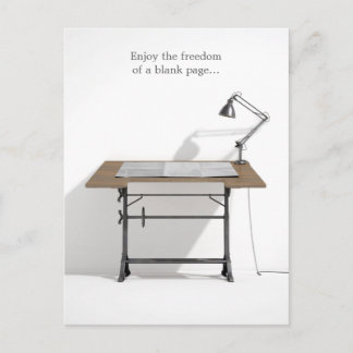 Drafting Desk Lamp & Blank Paper Postcard