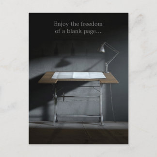 Drafting Desk Lamp & Blank Paper Postcard