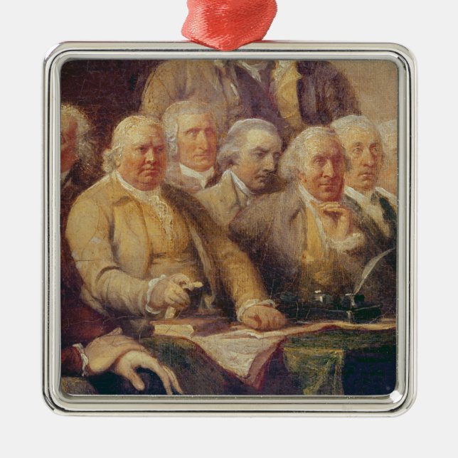Drafting the Declaration of Independence Metal Tree Decoration (Front)