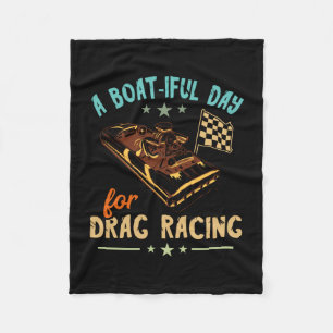 Drag boat racing beautiful day boater speedboat fleece blanket