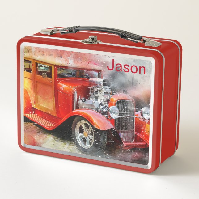 Drag Car Metal Lunch Box (Front)