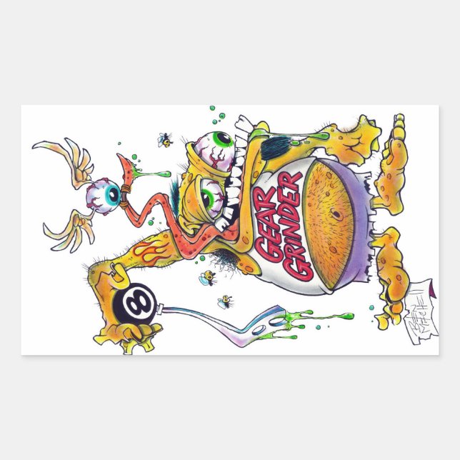 Drag Daddy presents Gear Grinder 9000 Rectangular Sticker (Front)