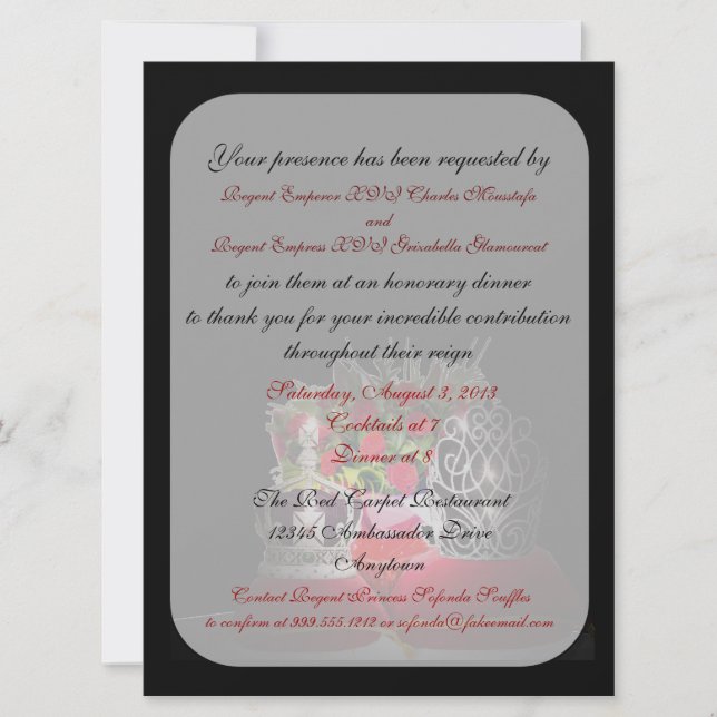 Drag Emperor and Empress Honorary Dinner Invites (Front)