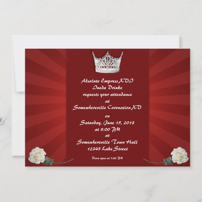 Drag Queen Custom Coronation Invitations (Front)