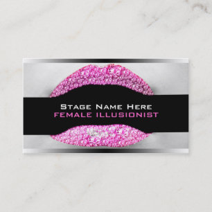 Drag Queen Hot Pink Diamond Bling Business Card